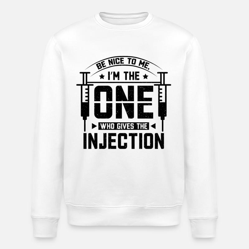 Nurse gives injection - Stanley/Stella Unisex Bio-Sweatshirt ROLLER - Weiß