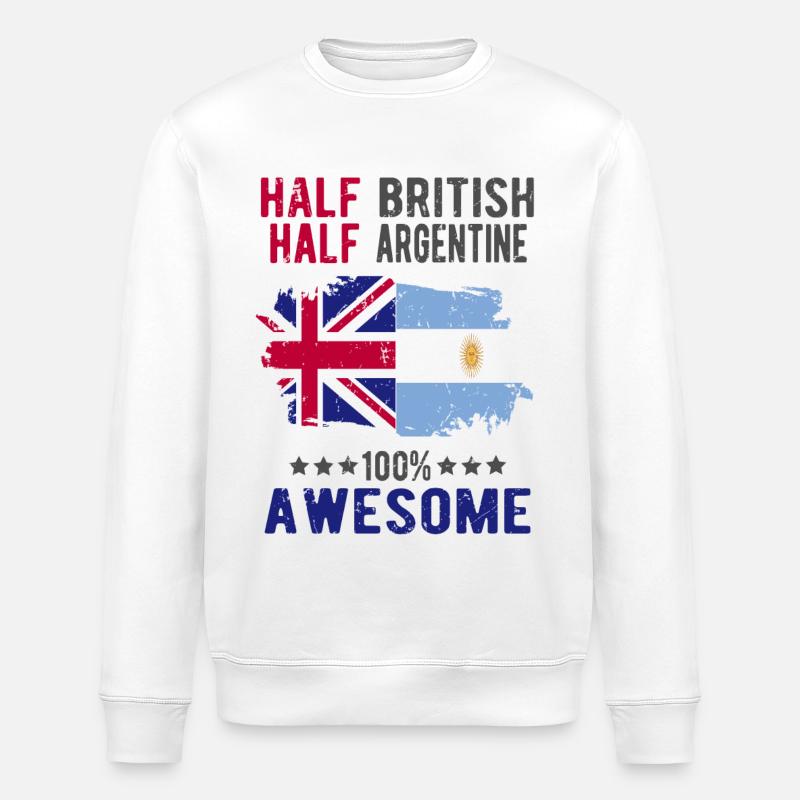 Halb Brite Halb Argentiner - Stanley/Stella Unisex Bio-Sweatshirt ROLLER - Weiß