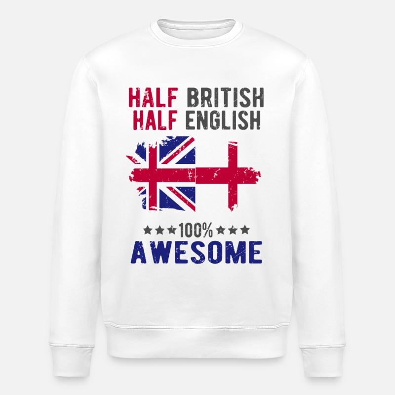 Moitié britannique moitié anglais - Sweat bio ROLLER Stanley/Stella Unisexe - blanc