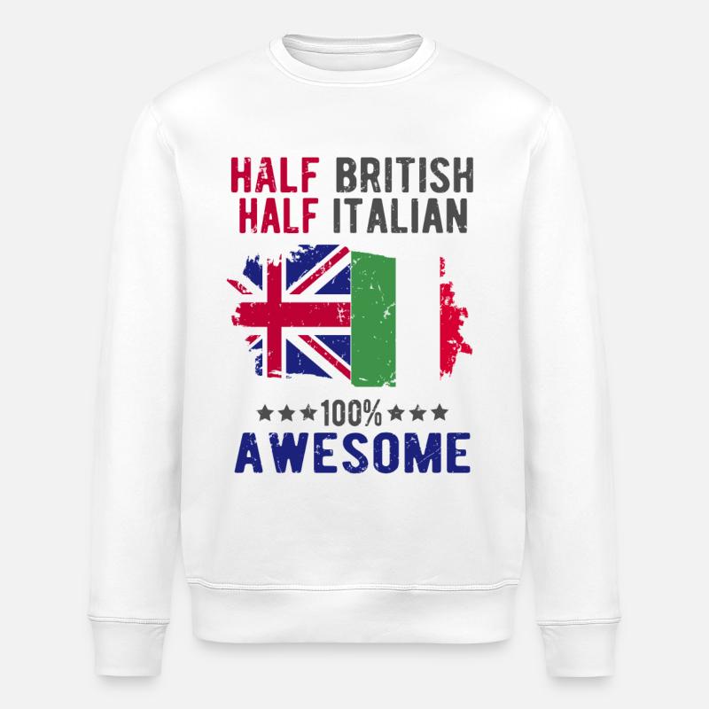 Halb Brite Halb Italiener - Stanley/Stella Unisex Bio-Sweatshirt ROLLER - Weiß