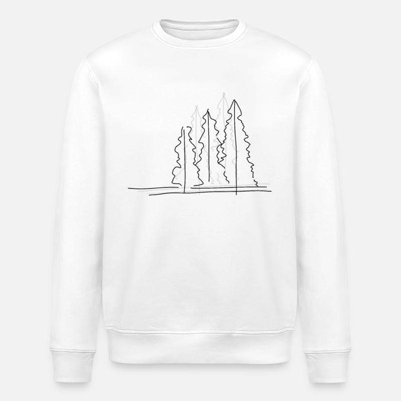 Tree Lineart - Stanley/Stella ROLLER Unisex Organic Sweatshirt - white