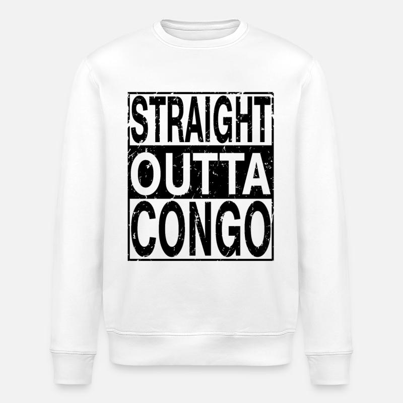 Congo Straight outta Congo - Stanley/Stella ROLLER Unisex Organic Sweatshirt - white