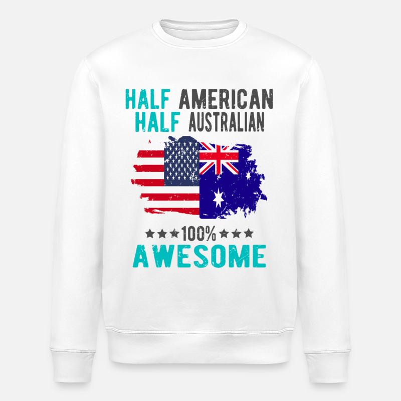 Moitié américain moitié australien - Sweat bio ROLLER Stanley/Stella Unisexe - blanc