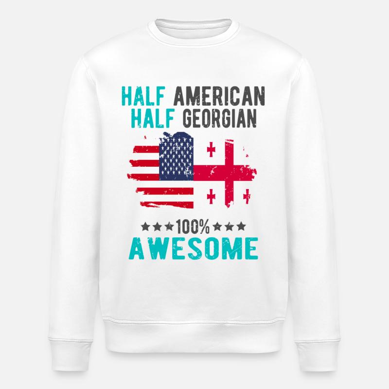 Halb Amerikaner Halb Georgier - Stanley/Stella Unisex Bio-Sweatshirt ROLLER - Weiß
