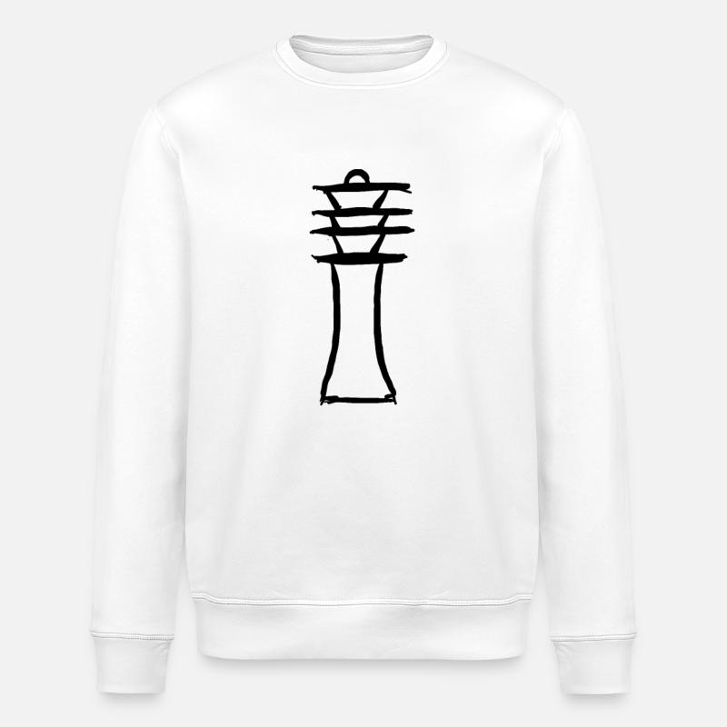 Egypte Ancien Symbole Djed - Sweat bio ROLLER Stanley/Stella Unisexe - blanc