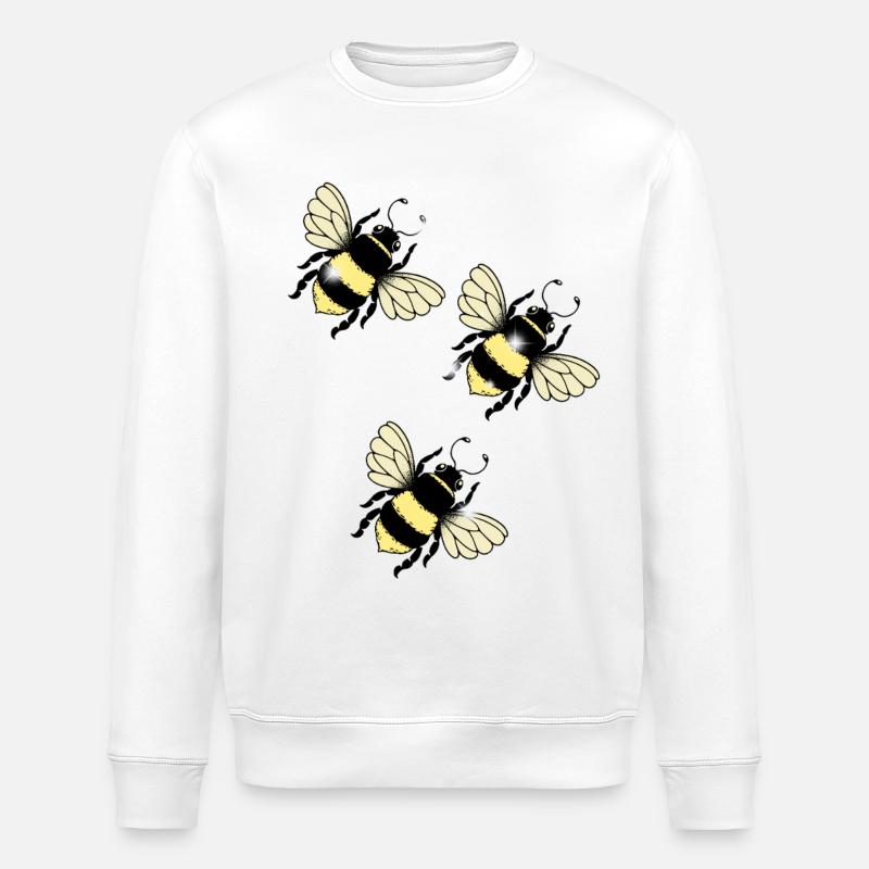 Bees Insects Bee - Stanley/Stella ROLLER Unisex Organic Sweatshirt - white