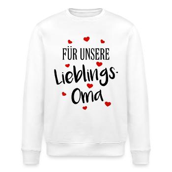 Oma Liebe Großmutter Lieblingsoma Herz - Stanley/Stella Unisex Bio-Sweatshirt ROLLER - Weiß - Vorne - Nik (191cm)