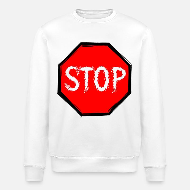 Stop shield vector - Stanley/Stella ROLLER Unisex Organic Sweatshirt - white