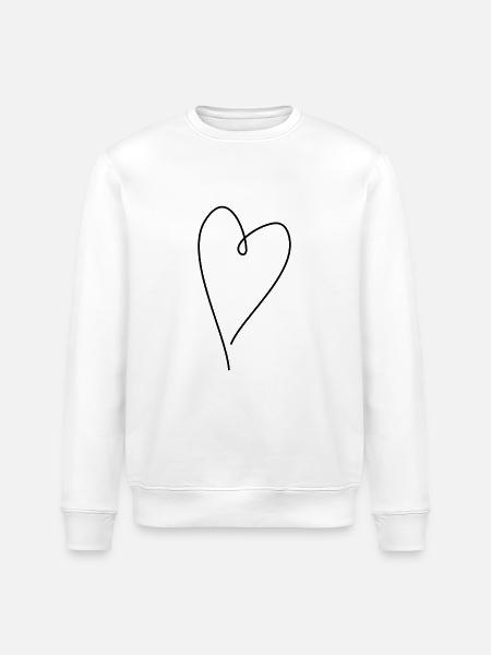 Hart zwart - Stanley/Stella Uniseks bio-sweatshirt ROLLER - wit