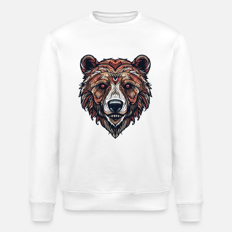 Grizzly Bear Face - Compagnon révolutionnaire - Sweat bio ROLLER Stanley/Stella Unisexe - blanc