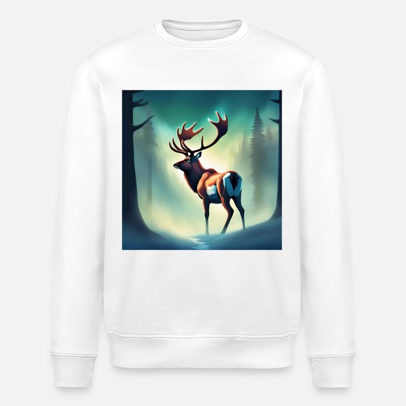 Kanadisches Waldkaribu - Stanley/Stella Unisex Bio-Sweatshirt ROLLER - Weiß
