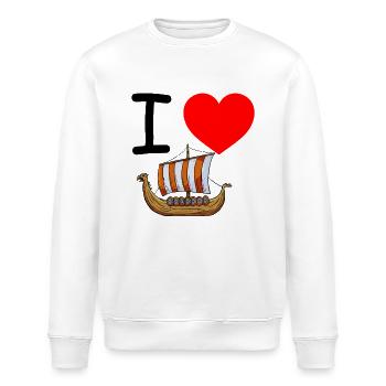 Wikinger - Stanley/Stella Unisex Bio-Sweatshirt ROLLER - Weiß - Vorne - Nik (191cm)
