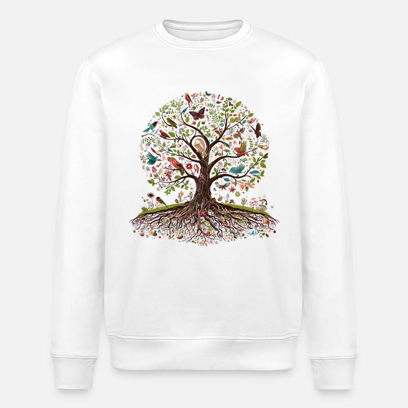 Lebendiger Lebensbaum - Stanley/Stella Unisex Bio-Sweatshirt ROLLER - Weiß