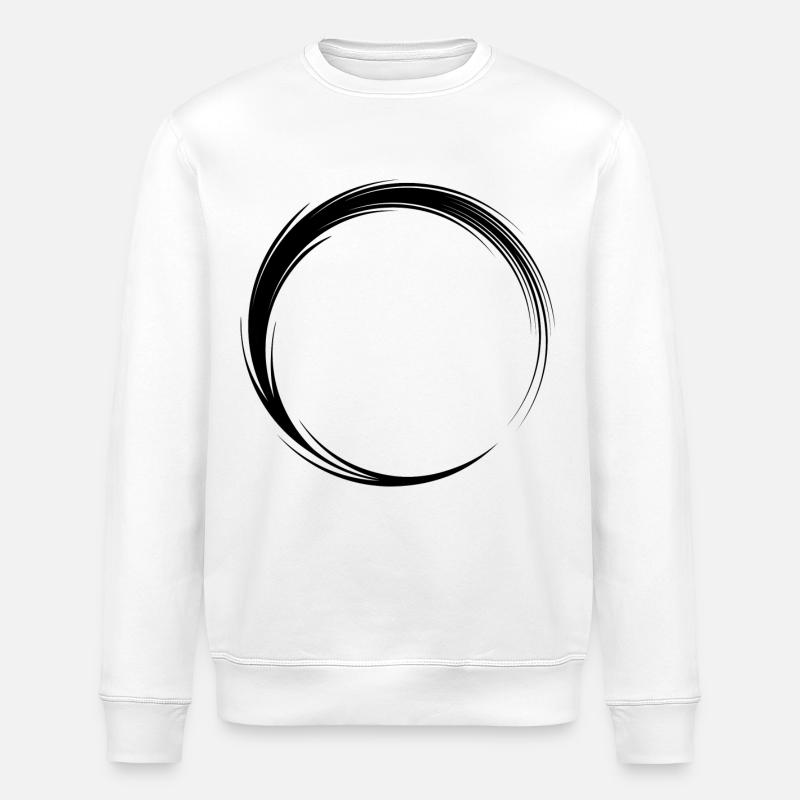 Circle Icon Shape Black - Stanley/Stella ROLLER Unisex Organic Sweatshirt - white