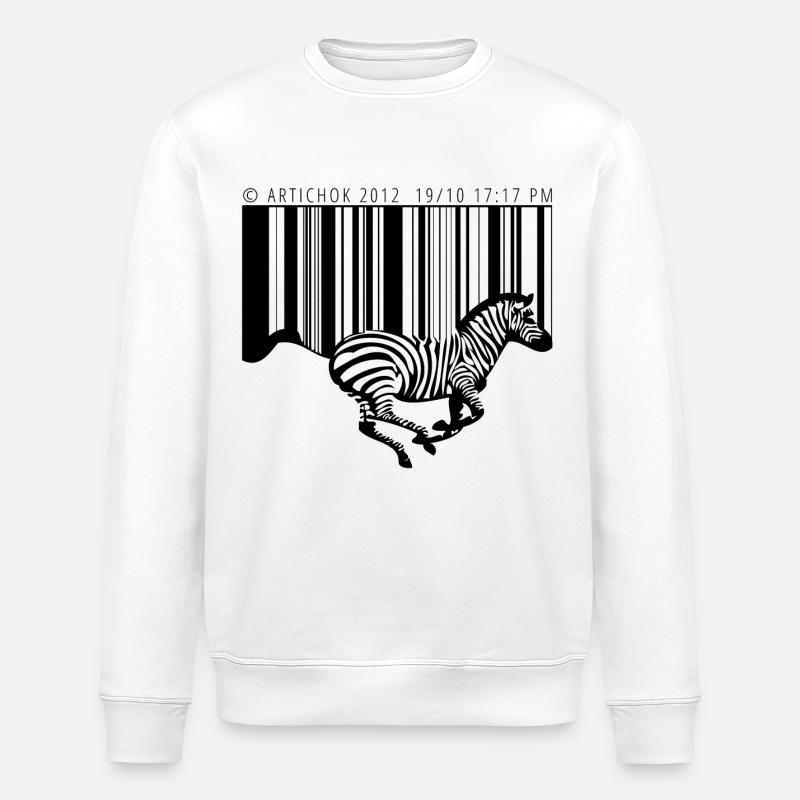 Zebra barcode - Stanley/Stella Unisex Bio-Sweatshirt ROLLER - Weiß