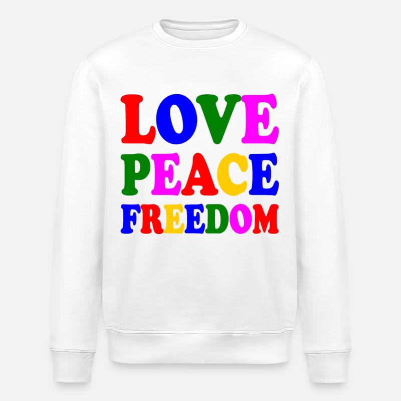 Love peace freedom - Stanley/Stella Unisex Bio-Sweatshirt ROLLER - Weiß