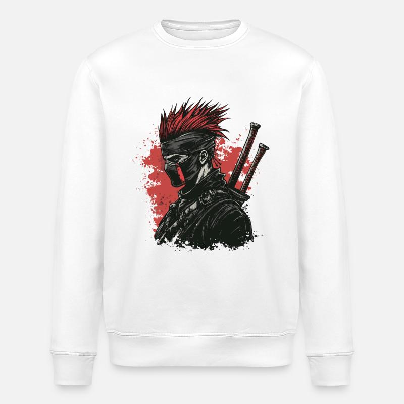 Fantasy ninja Punk - Stanley/Stella ROLLER Unisex Organic Sweatshirt - white