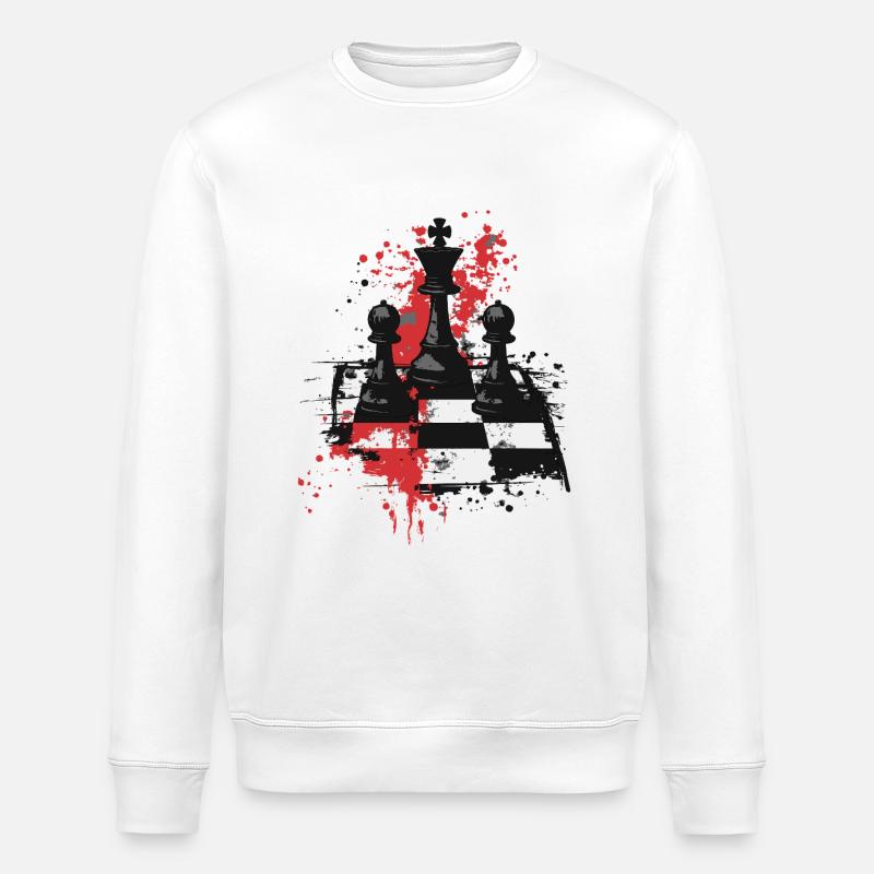 Chess pieces king and pawns - Stanley/Stella ROLLER Unisex Organic Sweatshirt - white