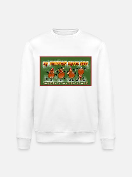 my deer christmas baking crew - Stanley/Stella ROLLER Unisex Organic Sweatshirt - white