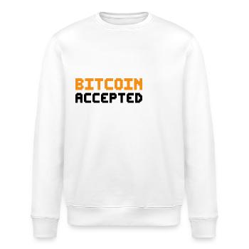 Bitcoin Accepted - Stanley/Stella ROLLER Unisex Organic Sweatshirt - white - Front - Nik (191cm)