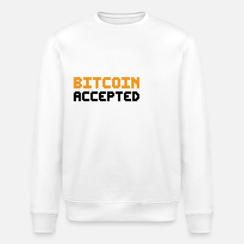 Bitcoin Accepted - Stanley/Stella ROLLER Unisex Organic Sweatshirt - white