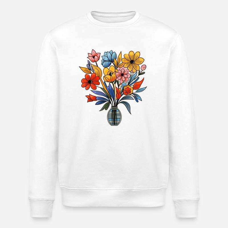 Beau mélange de fleurs - Sweat bio ROLLER Stanley/Stella Unisexe - blanc