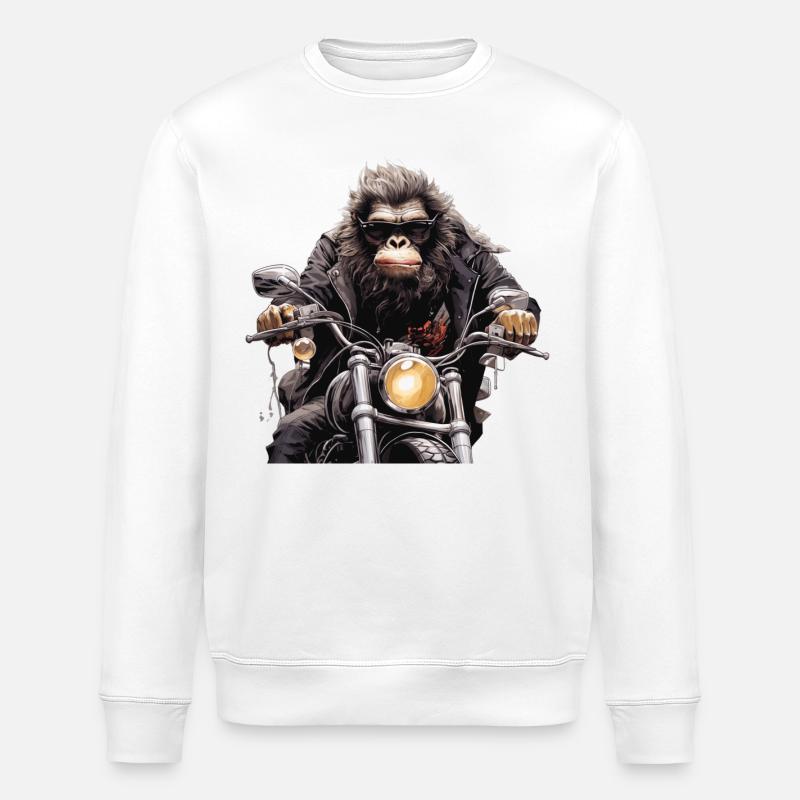 Gorilla Biker - Stanley/Stella Unisex Bio-Sweatshirt ROLLER - Weiß