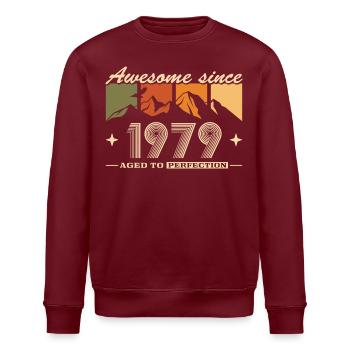 Geboren 1979 Geburtsjahr Vintage Geburtstag - Stanley/Stella Unisex Bio-Sweatshirt ROLLER - Burgunderrot - Vorne - Nik (191cm)