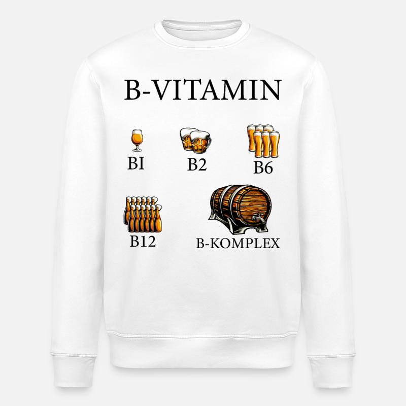 B-Vitamin Bier Alkohol - Stanley/Stella Unisex Bio-Sweatshirt ROLLER - Weiß