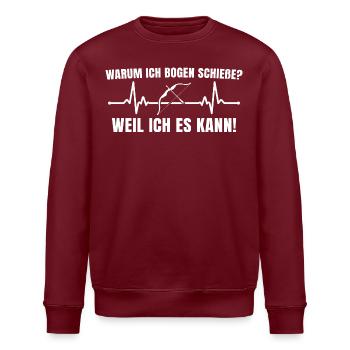 Bogenschießen Weil ich es kann Bogensport - Stanley/Stella Unisex Bio-Sweatshirt ROLLER - Weiß - Vorne - Nik (191cm)