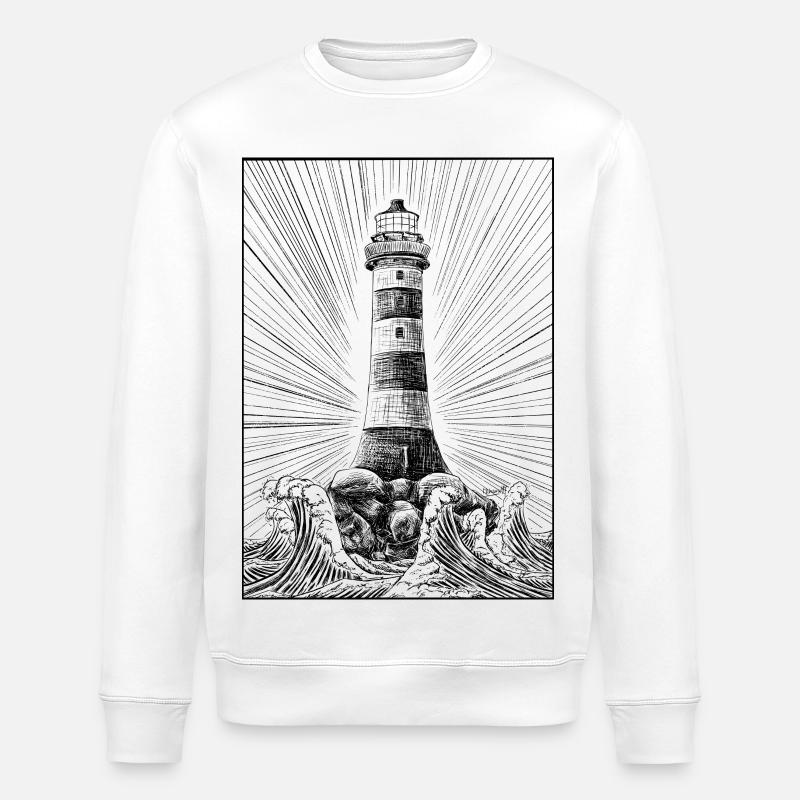 Lighthouse - Stanley/Stella ROLLER Unisex Organic Sweatshirt - white