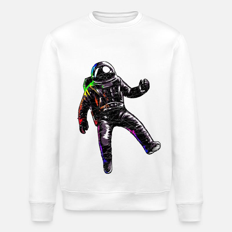 Astronaut schwebt im Weltall - Stanley/Stella Unisex Bio-Sweatshirt ROLLER - Weiß