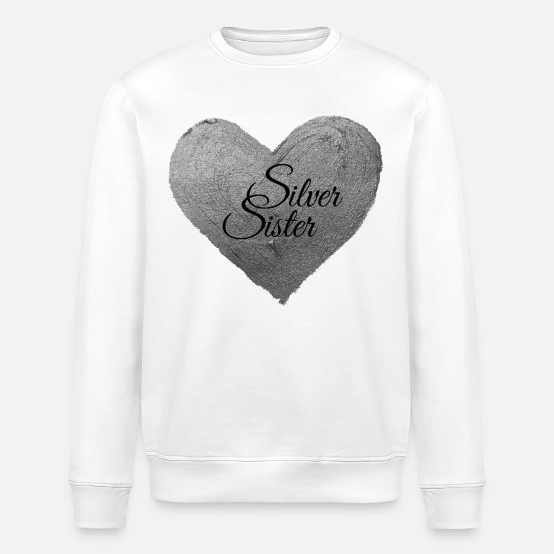 SilverSister Heart - Stanley/Stella Unisex Bio-Sweatshirt ROLLER - Weiß