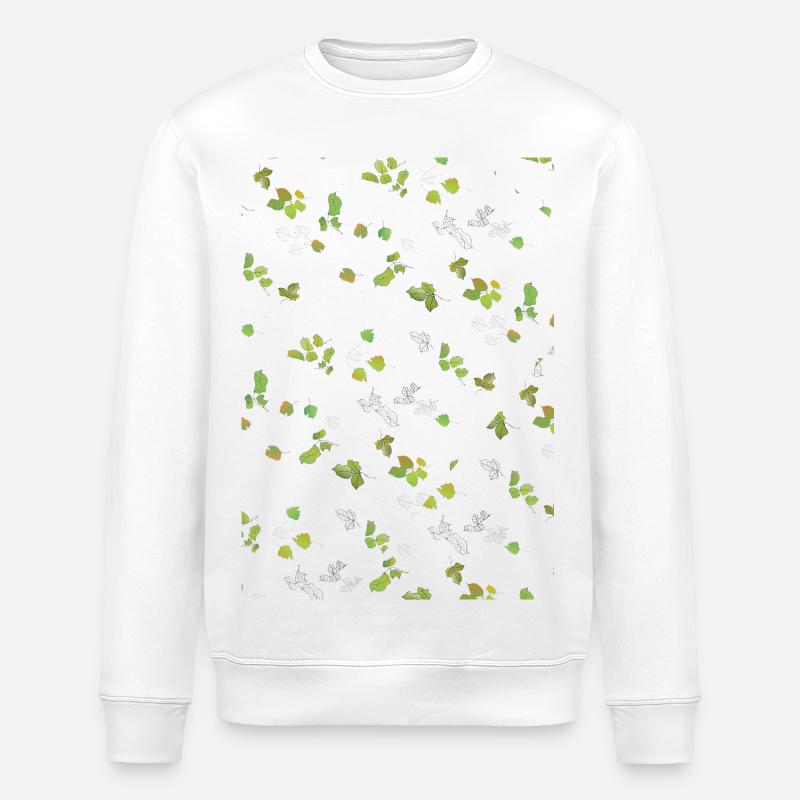 Feuilles d’automne Feuilles d’été Motif - Sweat bio ROLLER Stanley/Stella Unisexe - blanc