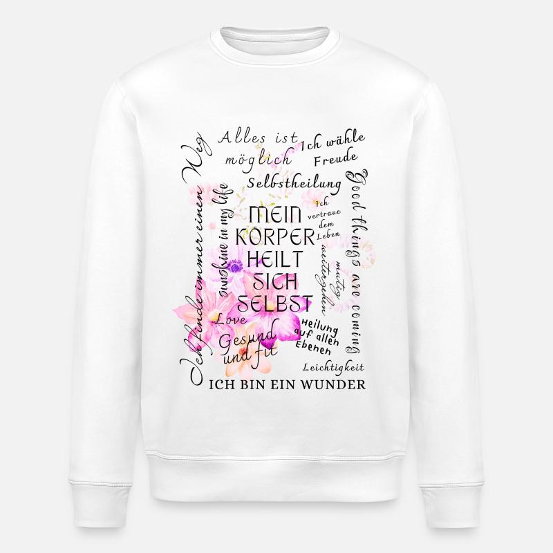Heilung Genesung Motivation  - Stanley/Stella Unisex Bio-Sweatshirt ROLLER - Weiß