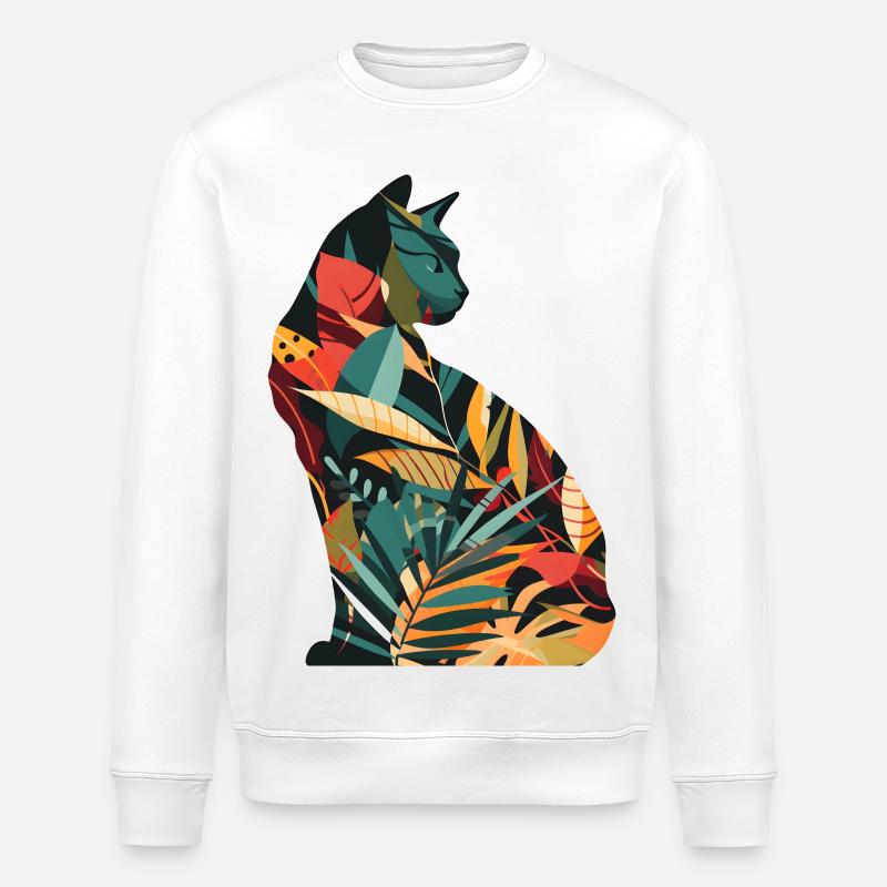 Silhouette de chat Look rétro - Sweat bio ROLLER Stanley/Stella Unisexe - blanc