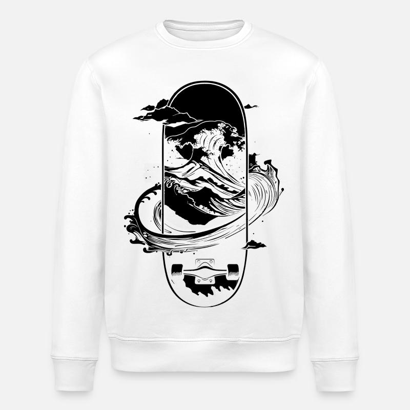 Graphismes de skateboard - Sweat bio ROLLER Stanley/Stella Unisexe - blanc