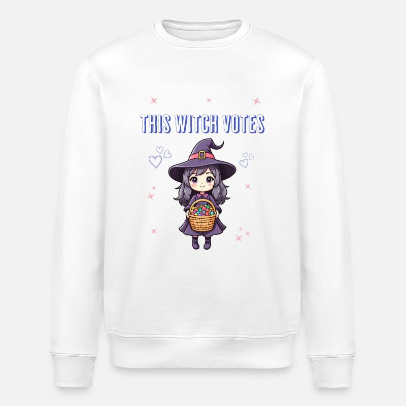 This witch votes - Stanley/Stella ROLLER Unisex Organic Sweatshirt - white