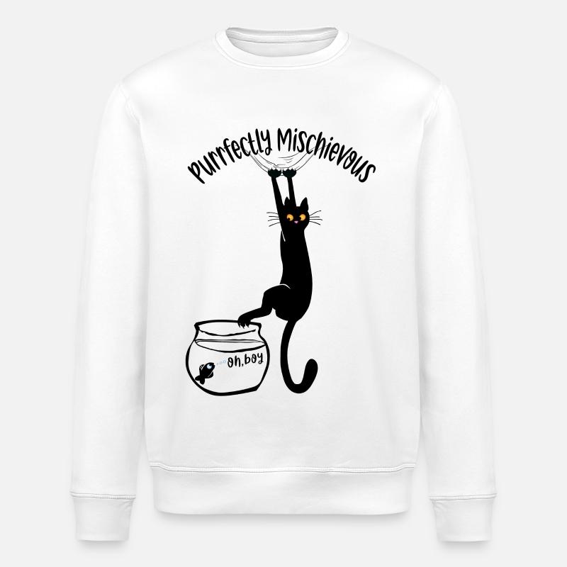 Schnurrend schelmisch - Stanley/Stella Unisex Bio-Sweatshirt ROLLER - Weiß