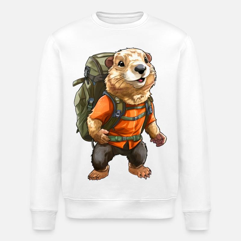 Marmotte Mountaineer / Randonnée Marmottes - Sweat bio ROLLER Stanley/Stella Unisexe - blanc