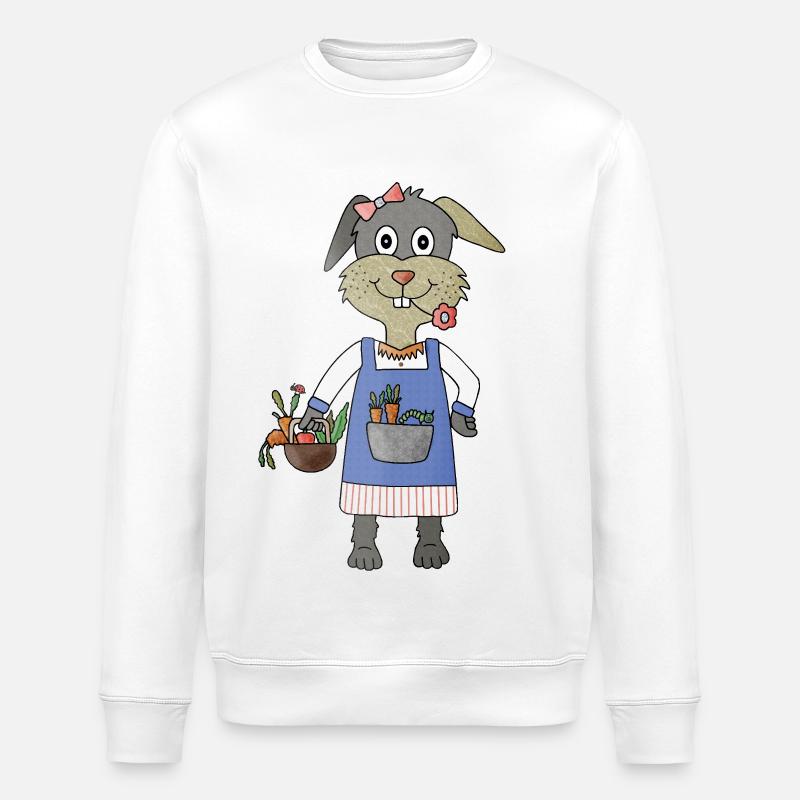 Moerchen Hase Frische vom Feld - Stanley/Stella Unisex Bio-Sweatshirt ROLLER - Weiß