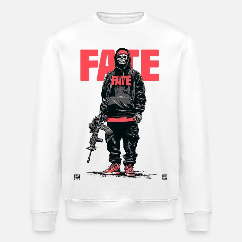 Fate Skeleton - Stanley/Stella ROLLER Unisex Organic Sweatshirt - white