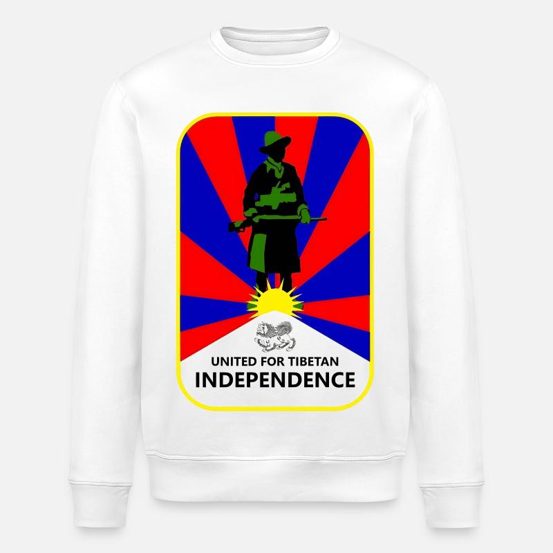 Union populaire pour l’indépendance du Tibet - Sweat bio ROLLER Stanley/Stella Unisexe - blanc