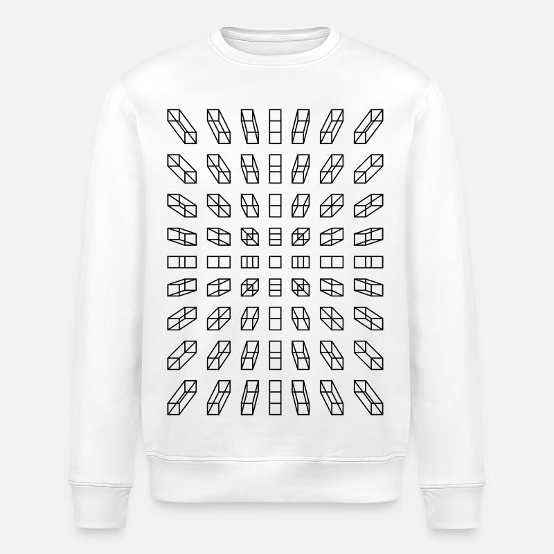 Hypno Bars: Pixels, Illusion & Retro - Stanley/Stella ROLLER Unisex Organic Sweatshirt - white