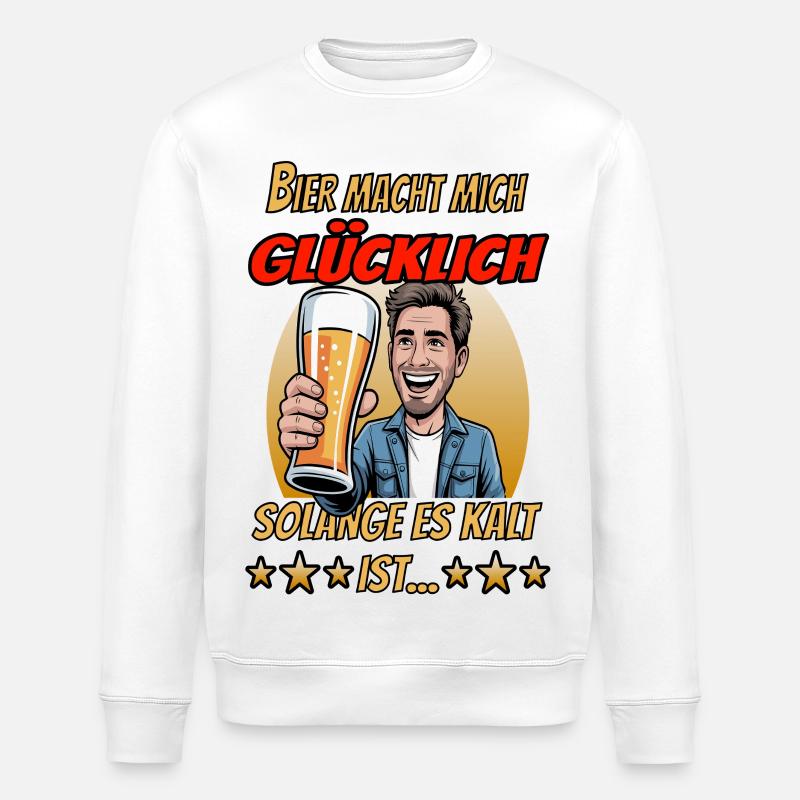 Bierglück: Solange es kalt ist - Stanley/Stella Unisex Bio-Sweatshirt ROLLER - Weiß