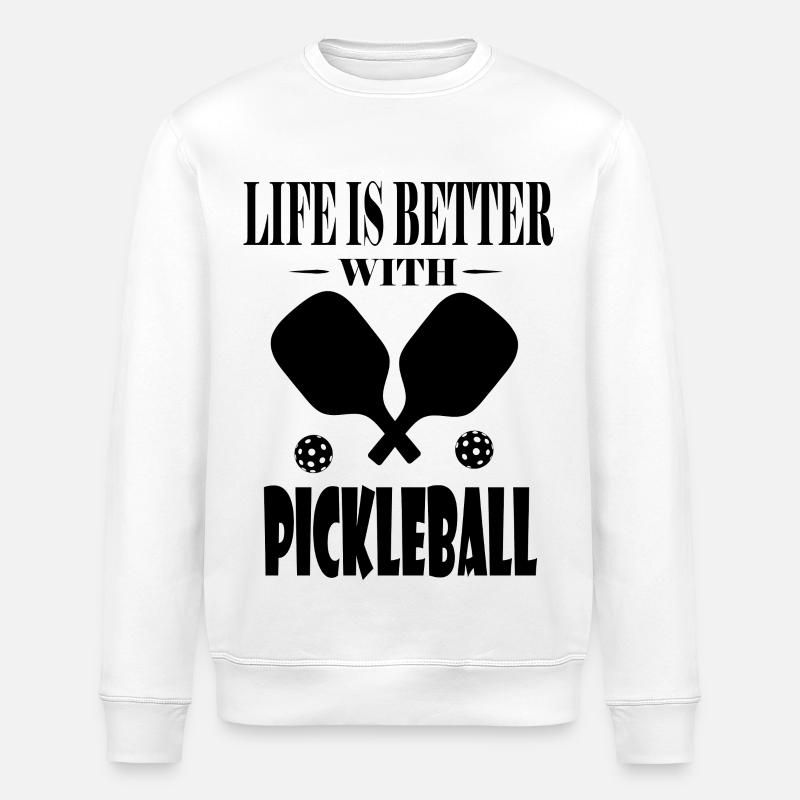 Mit Pickleball ist das Leben besser - Stanley/Stella Unisex Bio-Sweatshirt ROLLER - Weiß
