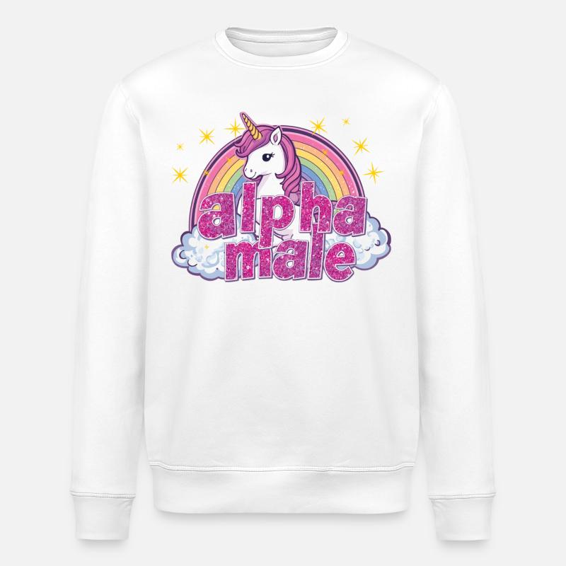alphaMaleUnicorn - Sweat bio ROLLER Stanley/Stella Unisexe - blanc
