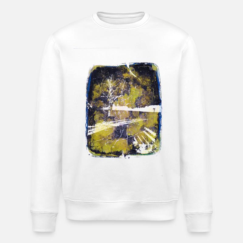Bench with lime tree - Stanley/Stella ROLLER Unisex Organic Sweatshirt - white