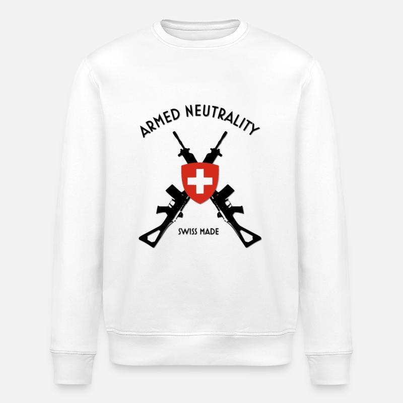 Bewaffnete neutralität schweizer gemacht - Stanley/Stella Unisex Bio-Sweatshirt ROLLER - Weiß
