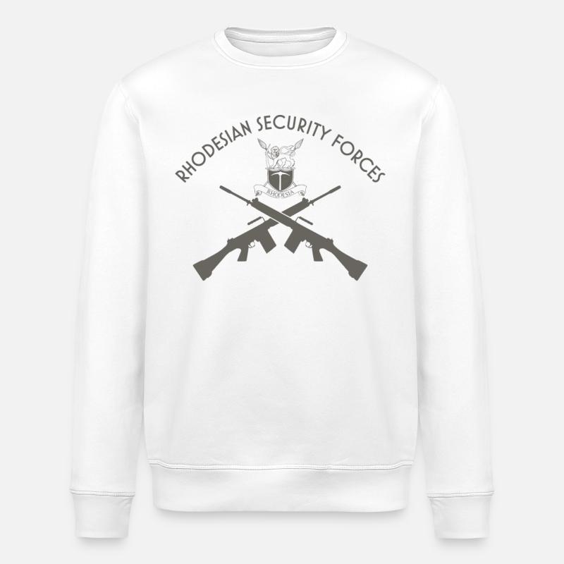 rhodesian forces - Stanley/Stella ROLLER Unisex Organic Sweatshirt - white